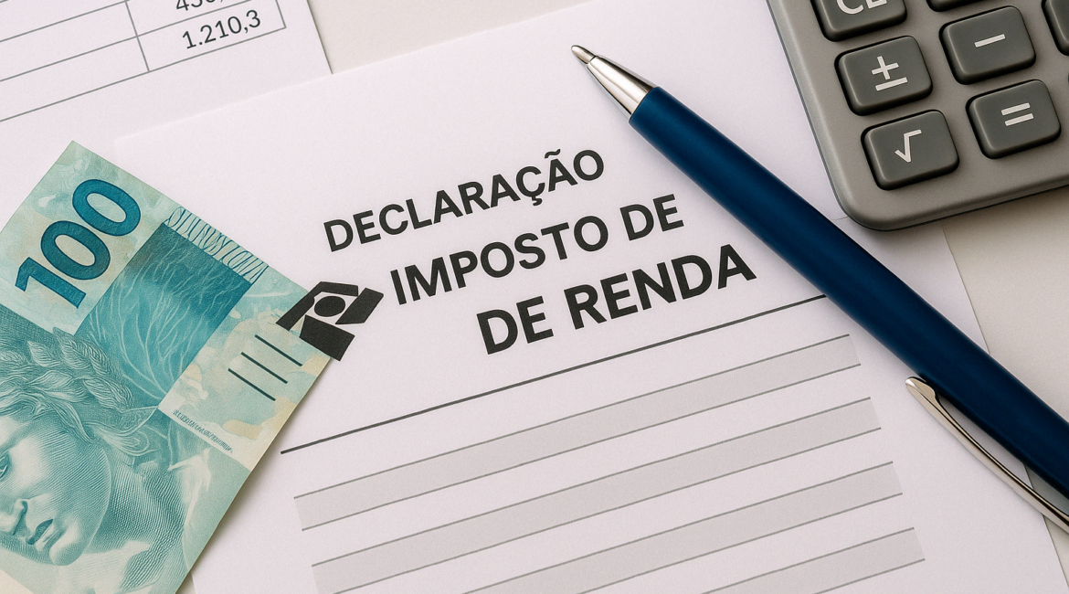 Nota de cem reais representando a restituição do imposto de renda 2025
